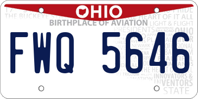 OH license plate FWQ5646