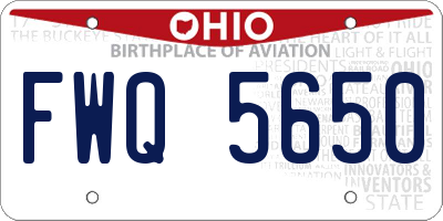OH license plate FWQ5650