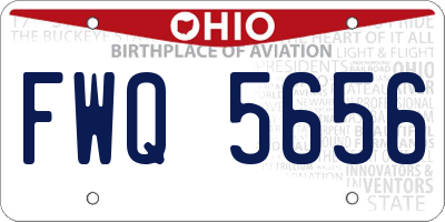 OH license plate FWQ5656