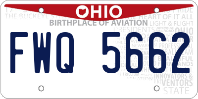 OH license plate FWQ5662