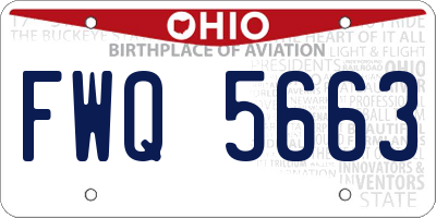 OH license plate FWQ5663
