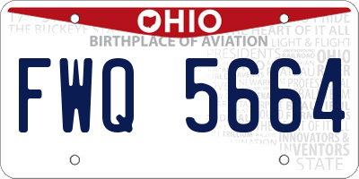 OH license plate FWQ5664