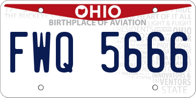 OH license plate FWQ5666