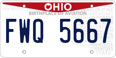 OH license plate FWQ5667