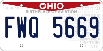 OH license plate FWQ5669