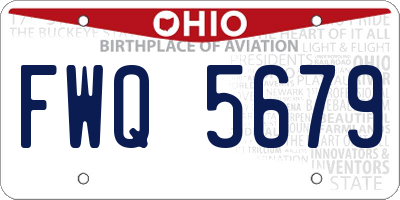 OH license plate FWQ5679