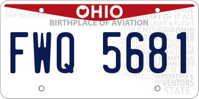 OH license plate FWQ5681