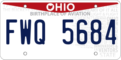 OH license plate FWQ5684