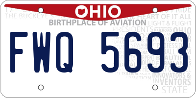 OH license plate FWQ5693