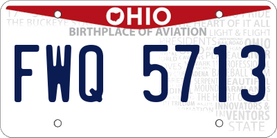 OH license plate FWQ5713