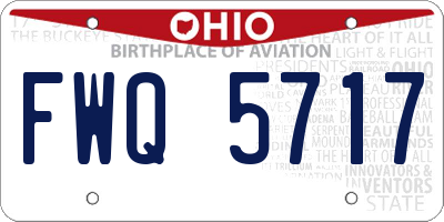 OH license plate FWQ5717