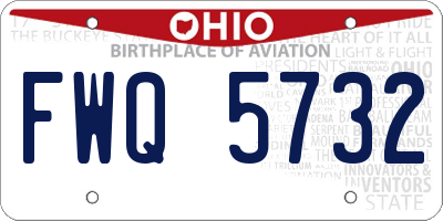 OH license plate FWQ5732