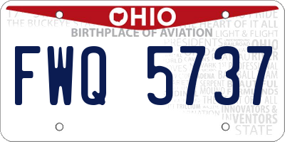 OH license plate FWQ5737