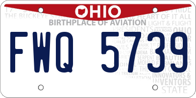 OH license plate FWQ5739