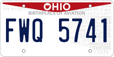 OH license plate FWQ5741