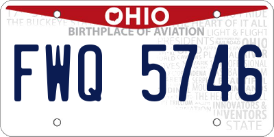 OH license plate FWQ5746