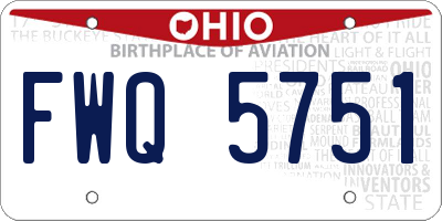 OH license plate FWQ5751