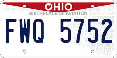 OH license plate FWQ5752