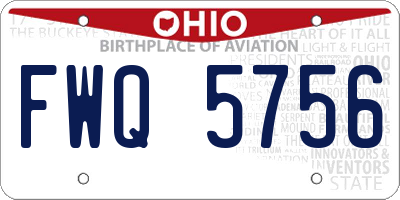 OH license plate FWQ5756