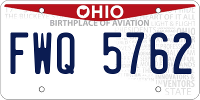 OH license plate FWQ5762