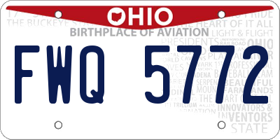 OH license plate FWQ5772