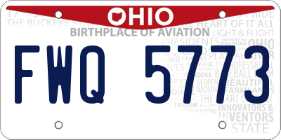 OH license plate FWQ5773