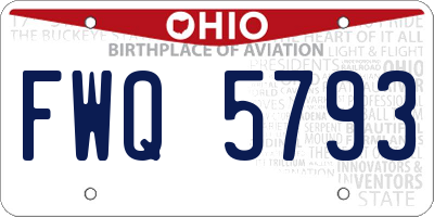 OH license plate FWQ5793