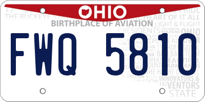 OH license plate FWQ5810