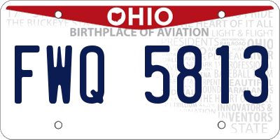 OH license plate FWQ5813