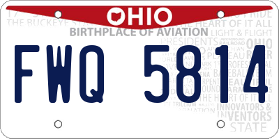 OH license plate FWQ5814