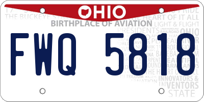 OH license plate FWQ5818