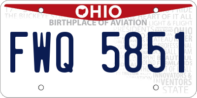 OH license plate FWQ5851
