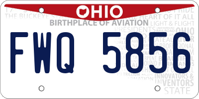 OH license plate FWQ5856