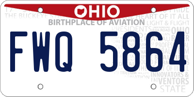 OH license plate FWQ5864