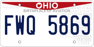 OH license plate FWQ5869