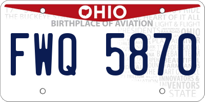 OH license plate FWQ5870