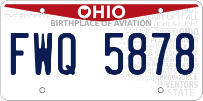OH license plate FWQ5878