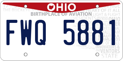 OH license plate FWQ5881