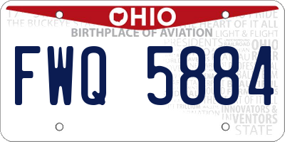 OH license plate FWQ5884