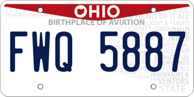 OH license plate FWQ5887