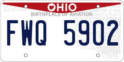 OH license plate FWQ5902