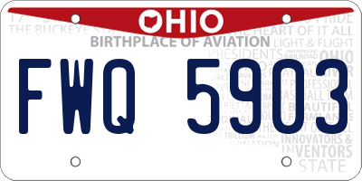 OH license plate FWQ5903