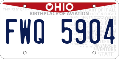 OH license plate FWQ5904