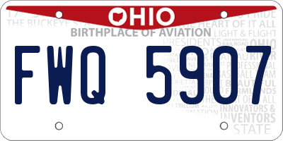 OH license plate FWQ5907