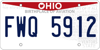 OH license plate FWQ5912