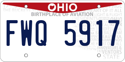 OH license plate FWQ5917