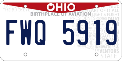 OH license plate FWQ5919