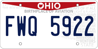 OH license plate FWQ5922