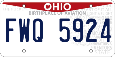 OH license plate FWQ5924