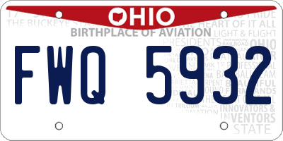 OH license plate FWQ5932